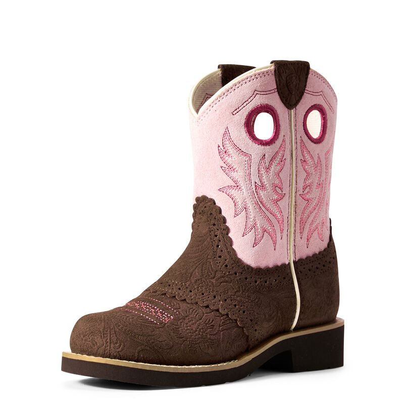 Ariat Western: Fatbaby Cowboy Botas Western Niños - Marrones / Rosas (BDAZF1908)